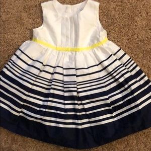 Girls carters white dress with blue stripes